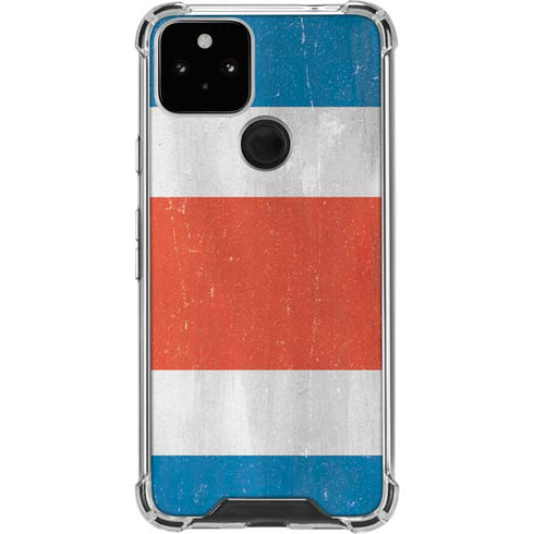 Costa Rican Flag Distressed Google Pixel 5 Clear Case